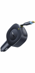 Baseus Nabíječka do auta USB-C s výsuvným kabelem USB-C 30W - černá Nabíječka do auta USB-C s výsuvným kabelem USB-C 30W - černá
