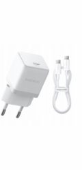 Baseus Nabíječka Fast Palm Wall Charger 30W USB-C QC3.0 PD3.0 s 1m kabelem USB-C bílá P10111605213-01 (6932172677404)