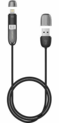 Fujifilm Kabel USB-A - microUSB + Lightning 1 m černý (FPCMICROAPLTBLK)