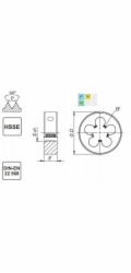 Fanar DIE M 5x0,5 DIN-22568 (6g) HSSE INOX