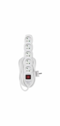 Prodlužovací přívod s vypínačem 5z. 10m, 3 x 1mm2, bílý  P1510