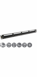 Solarix SX24-6-UTP-BK 19" Patch panel Solarix 24 x RJ45 CAT6 UTP černý
