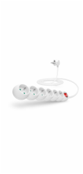 CONNECT IT prodlužovací kabel 230 V, 6 zásuvek, 3 m, s vypínačem (bílý)
