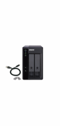 QNAP TR-002 QNAP 2-bay 3.5" SATA HDD USB 3.1 Gen2 10Gbps type-C hardware RAID external enclosure. USB-C to USB-A cable included. Expansion uni