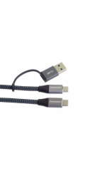 USB-C kabel ( USB 3.2 GEN 2, 5A, 100W, 20Gbit/s ) bavlněný oplet, 2m