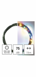 LED vánoční nano řetěz zelený, 7,5 m, venkovní i vnitřní, multicolor, časovač
