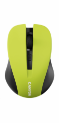 CANYON myš optická bezdrátová CMSW1, nastavitelné rozlišení 800/1000/1200 dpi, 4 tl, USB nano reciever, žlutá