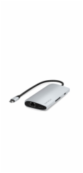 Satechi USB HUB adaptér Satechi USB-C Multiport 8K USB-C / USB-C, HDMI, 3xUSB-A 3.2 Gen 2 10Gbps, USB-A 3.2 Gen 1 5Gbps, SD/TF stříbrná