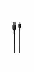 Puro USB kabel PURO ICON Soft Cable – USB-A na Lightning kabel s certifikací MFi 1,5 m (černý)