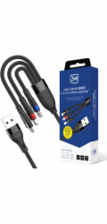 3mk kabel Hyper Cable N-SERIES A to C/Lightning/Micro 1.2m 9V/2A 18W QC3.0 Black