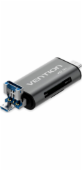 Vention CCHH0 čtečka karet USB Type-A/USB Type-C/Micro-USB Šedá