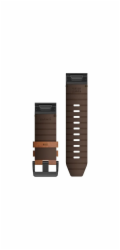 Garmin Řemínek pro fenix6X - QuickFit 26 mm, kožený, hnědý, černá přezka