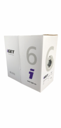Instalační kabel iGET CAT6 UTP PVC Eca 305m/box, kabel drát, s třídou rena oheň Eca