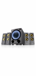 FENDA F&D repro F7700X/ 4.1/ 80W/ černé s RGB/ BT5.0/ FM rádio/ USB přehrávání/ optický vstup/ dálkové ovládání