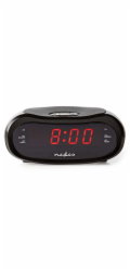 NEDIS digitální budík s rádiem/ LED displej/ AM/ FM/ funkce odloženého buzení/ časovač vypnutí/ 2 alarmy/ černý