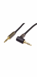 PremiumCord HQ stíněný kabel stereo Jack 3.5mm - Jack 3.5mm zahnutý 90°, 5m