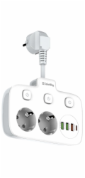 COLORWAY Prodlužovací napájecí přívod/ 2x Schuko/ 3x USB-A/ 1x USB-C / kabel 2,5cm
