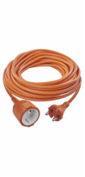 Dvoužilový pohyblivý přívod 20 m / 1 zásuvka / oranžový / PVC / 230 V / 1,5 mm2