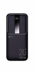 C-TECH Powerbanka 20000mAh, Li-Pol, 22,5W, USB-C/USB-A/micro USB/PD/Quick charge/display