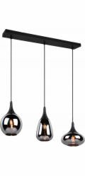 Trio Závěsné svítidlo Lumina, 3 žárovky, matně černé, 68,8 cm x 19,5 cm