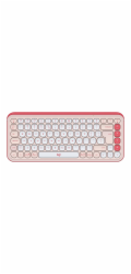 Logitech POP Icon Keys - Klávesnice - bezdrátový - Bluetooth LE - QWERTY - US mezinárodní - ružová, bělavá