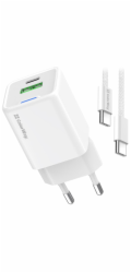 COLORWAY 1x USB-C/ síťová nabíječka/ GaN/ PD/ PPS/ QC/ 35W/ Včetně 100cm kabelu/ Bílá