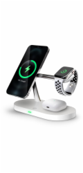 CONNECT IT MultiCharge 5 v 1 MagSafe Wireless Fast Charge bezdrátová nabíječka, BÍLÁ