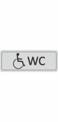 Sonstige Dveřní cedule "Bezbariérové WC" 12 cm x 4,5 cm tvrdé PVC stříbrošedé