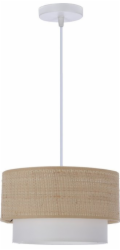 Candellux Ritana závěsná lampa bílá 1X60 E27 stínidlo béžová+bílá