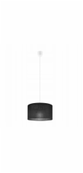 Lamkur Vivian 48642 závěsná lampa kruhová látková stínička 1x60W E27 černá/bílá
