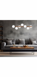 TKKRYWULT Závěsná lampa TK Lighting Estera 10272 7x6W G9 ořech/bílá
