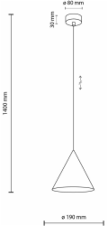 TKKRYWULT Závěsná lampa TK Lighting Cono 10076 1x15W E27 červená