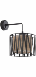 TK Lighting Nástěnná lampa Harmony 5950 1x15W E27 černá/juta