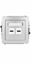 Schneider Electric USB zásuvka Karlik Deco 7DGUSB-8 dvojitá CC stříbrná metalická
