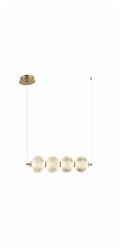 Eko-Light Italux Lazie PND-29038-4-GD závěsná lampa 1x19W LED 3000K 1400 lm mosaz/průhledná