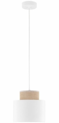 TKKRYWULT Závěsná lampa TK Lighting Duo 10078 1x15W E27 juta/bílá