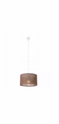 Lamkur Vivian 48628 závěsná lampa kruhová látková stínička 1x60W E27 hnědá/bílá