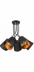 Lamkur Závěsná lampa Irma 50591 5x60W E27 černá