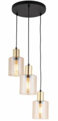 TK Lighting Závěsná lampa Sierra 6667 3x15W E27 zlatá/jantarová