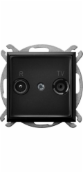 Ospel Průchozí zásuvka ARIA RTV 10 dB černá metalická GPA-10UP/m/33