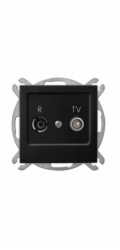 Ospel RTV zásuvka As GPA-10GP/m/33 průchozí 10dB černá metalická