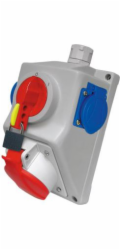 Elektromet Instalační sada se zásuvkou 4P 1x 2P+Z L-0-P 16A IP54 C16-48.1 (971613)