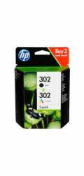 HP Tinte Nr. 302 schwarz + cyan/magenta/gelb  (X4D37AE) (schwarz)