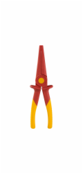 Knipex Flachrundzange aus Kunststoff 98 62 02 (rot/gelb, gezahnte Greifflächen, isoliert, VDE-geprüft)