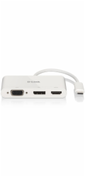 USB Adapter, USB-C Stecker > VGA + HDMI + DisplayPort Buchse