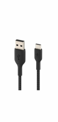BELKIN kabel oplétaný USB-C - USB-A, 1m, černý