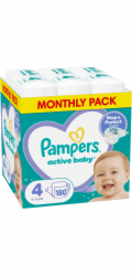 Pampers Active Baby Plenky Velikost 4, 9 kg-14 kg, 180 ks