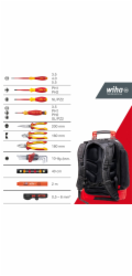 Wiha Werkzeugrucksack electric Set (schwarz/rot, 27-teilig, mit Rucksack)