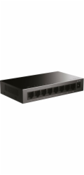 STRONG switch SW8000M/ 8x port Gigabit RJ45/ 10/100/1000 Mb/s/ 16 Gb/s/ 802.3i/u/ab/x/az/ kovové šasi/ černý