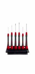 Wiha Feinschraubendreher-Set PicoFinish (grau/rot, 7-teilig, inkl. Halter)